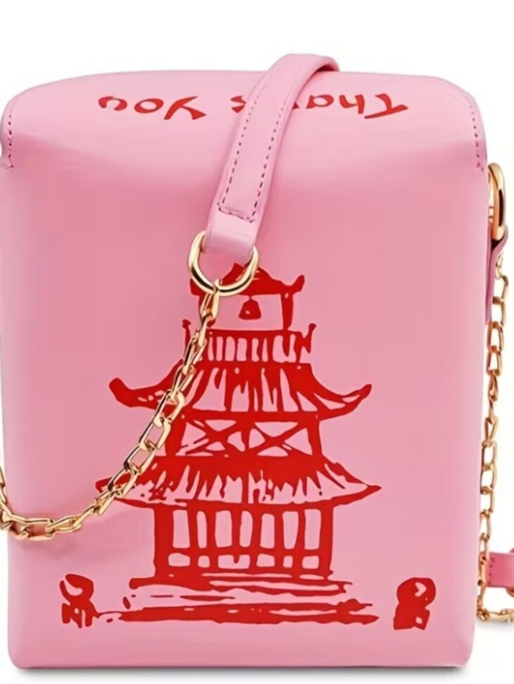 Pink Ustyle Women's Crossbody Bag with Detachable Strap & Chinese Takeaway Box